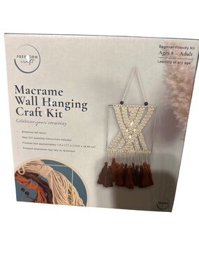 Macrame Wall Hanging Craft Kit - Cream & Brown